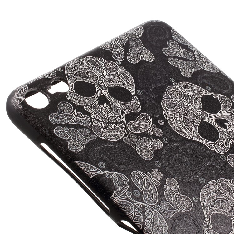 Patterned Embossing TPU Back Case for Huawei M2 PLE-703L - Paisley Skulls-4