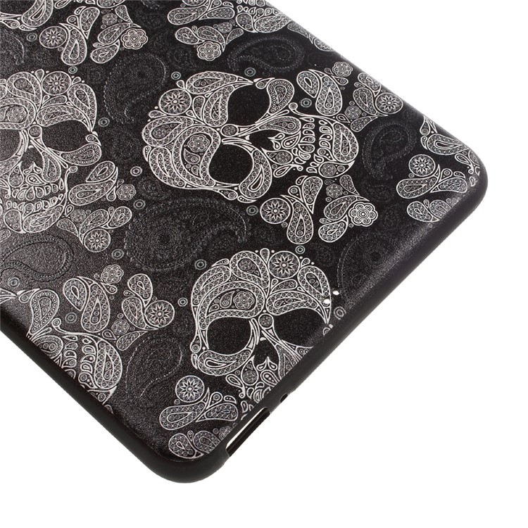 Patterned Embossing TPU Back Case for Huawei M2 PLE-703L - Paisley Skulls-5