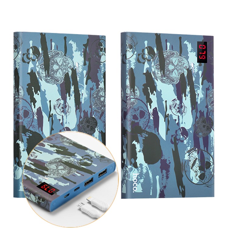 HOCO 20000mAh Dual USB Camouflage Power Bank for iPhone Samsung Huawei Etc (B17C-20000) - Blue-1