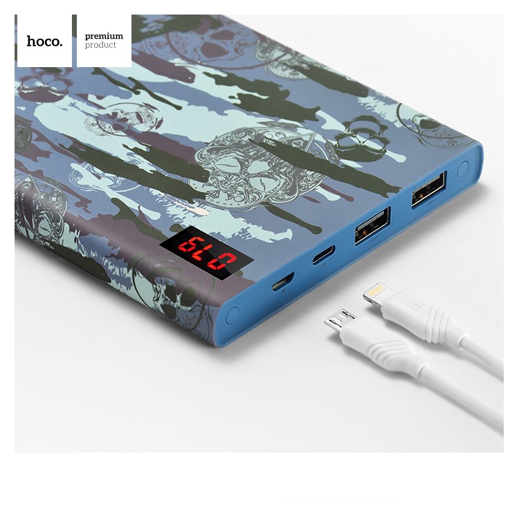 HOCO 20000mAh Dual USB Camouflage Power Bank for iPhone Samsung Huawei Etc (B17C-20000) - Blue-3