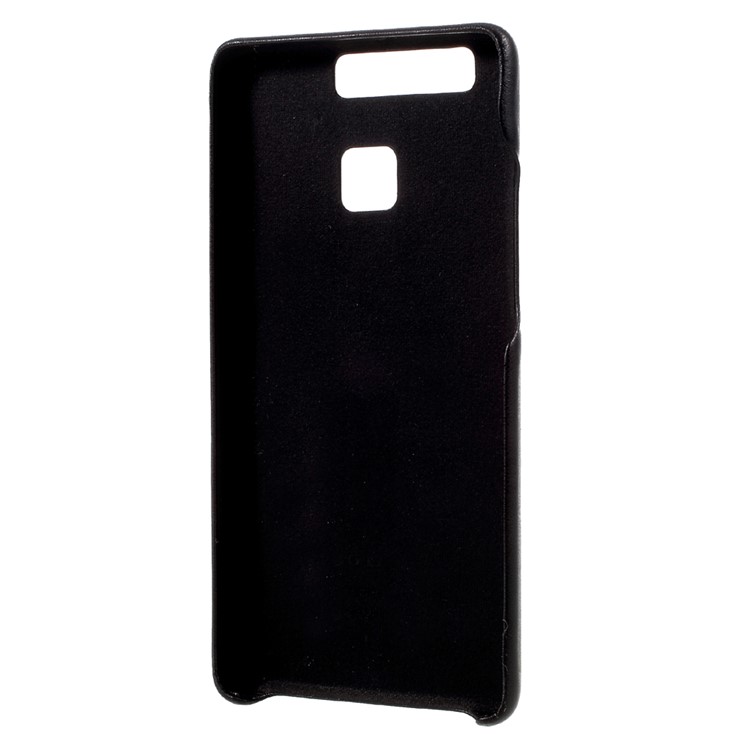 G-CASE Card Holder Phone Casing for Huawei P9 (Ostrich Texture PU Leather + PC) - Black-5