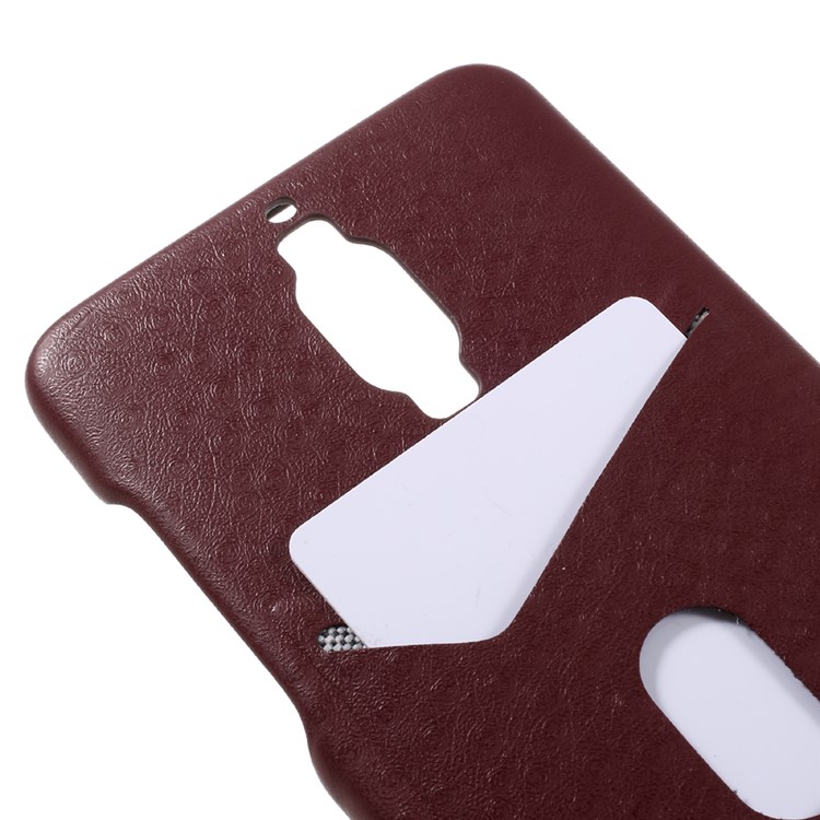 G-CASE Ostrich Texture Leather Coated PC Mobile Case with Card Slot for Huawei Mate 9 Pro / Porsche Design - Red-4