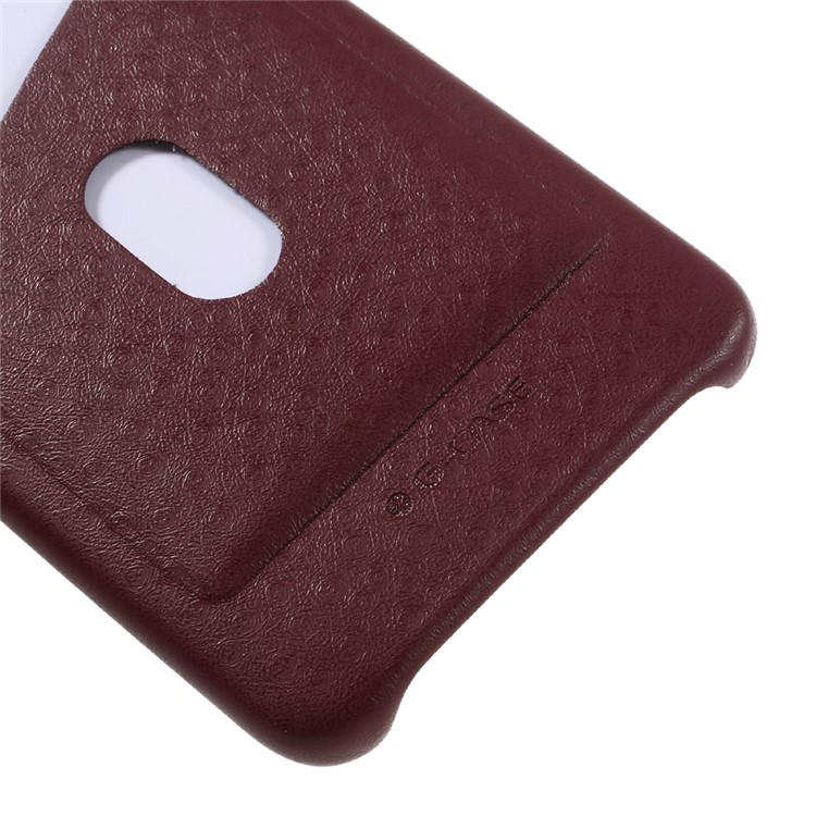G-CASE Ostrich Texture Leather Coated PC Mobile Case with Card Slot for Huawei Mate 9 Pro / Porsche Design - Red-5