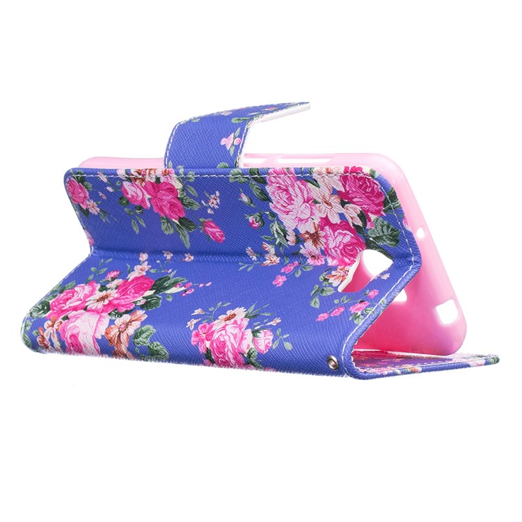 For Huawei Y5II / Y5 II / Honor 5 Pattern Printing Leather Wallet Case Mobile Accessory - Peony-5