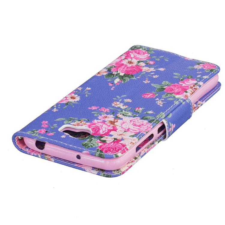 For Huawei Y5II / Y5 II / Honor 5 Pattern Printing Leather Wallet Case Mobile Accessory - Peony-7