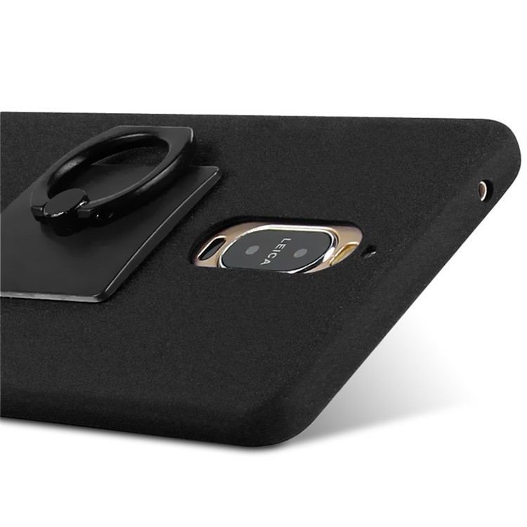 IMAK Ring Holder Matte PC Kickstand Mobile Case for Huawei Mate 9 Pro / Porsche Desgin - Black-5