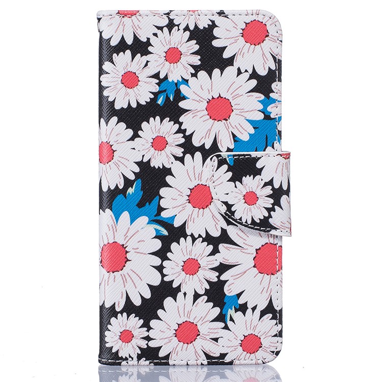 Carrinho De Carteira Padronizado Caso De Couro Para Celular PU Para Huawei P9 - Margarida Branca-2
