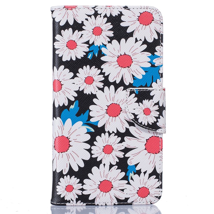 Pattern Printing Leather Wallet Case for Huawei Honor 5X/Honor Play 5X - Daisy Flowers-2