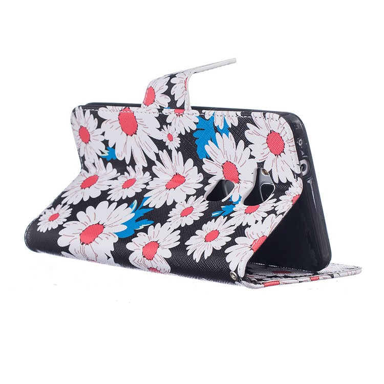 Pattern Printing Leather Wallet Case for Huawei Honor 5X/Honor Play 5X - Daisy Flowers-5