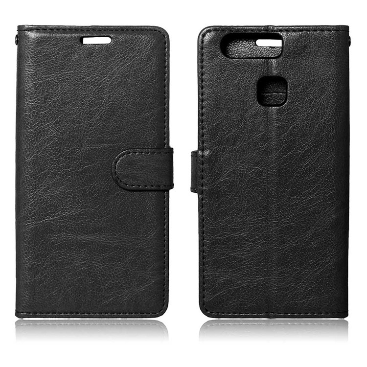 Wallet Leather Stand Case for Huawei P9 - Black-2