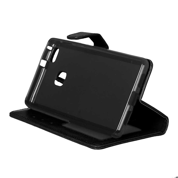 3 Card Slots Leather Flip Stand Phone Case for Huawei P9 Lite / G9 Lite - Black-5
