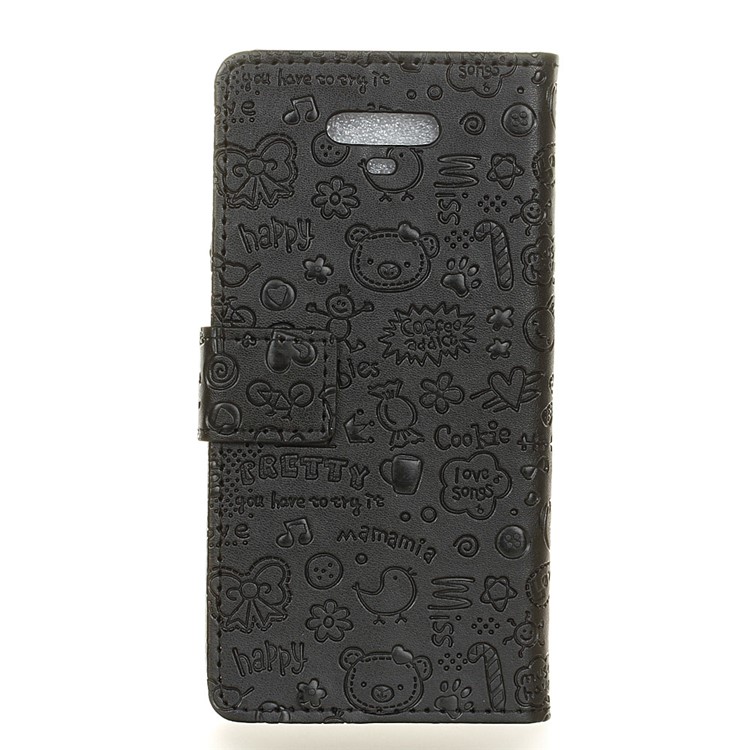 Cartoon Graffiti Wallet Leather Phone Case for Huawei Honor Magic - Black-2