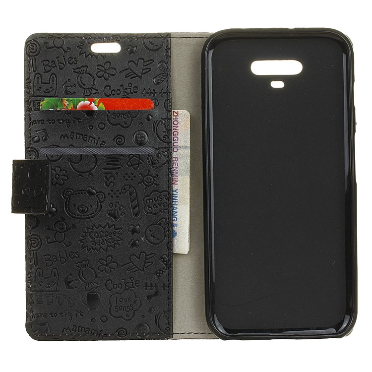Cartoon Graffiti Wallet Leather Phone Case for Huawei Honor Magic - Black-3