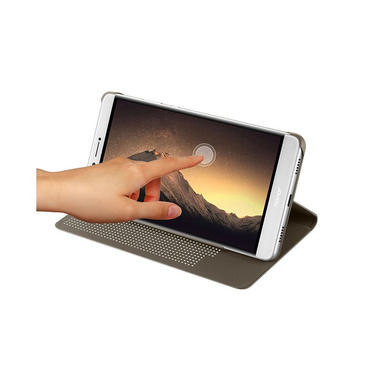 HUAWEI Dot View Window Smart Leather Stand Phone Case for Huawei Honor Note 8 - Grey-6