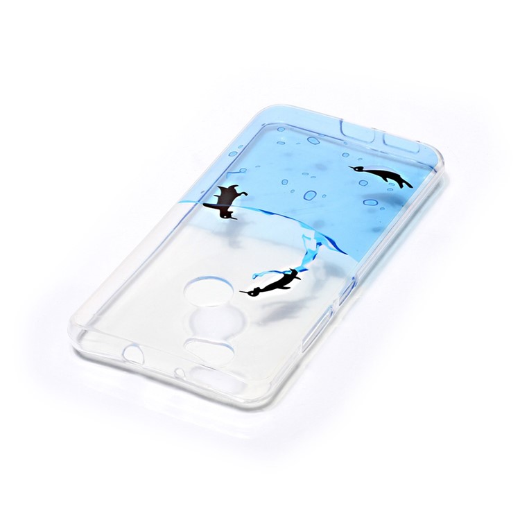 Patterned Clear IMD TPU Gel Case for Huawei nova - Penguins-3