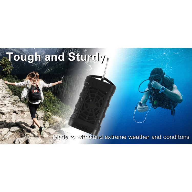 SPIDERCASE IP68 Waterproof 10000mAh QC 3.0 Type-C Power Bank with LED Flashlight for iPhone Samsung LG Etc (SP-001) - Black-13