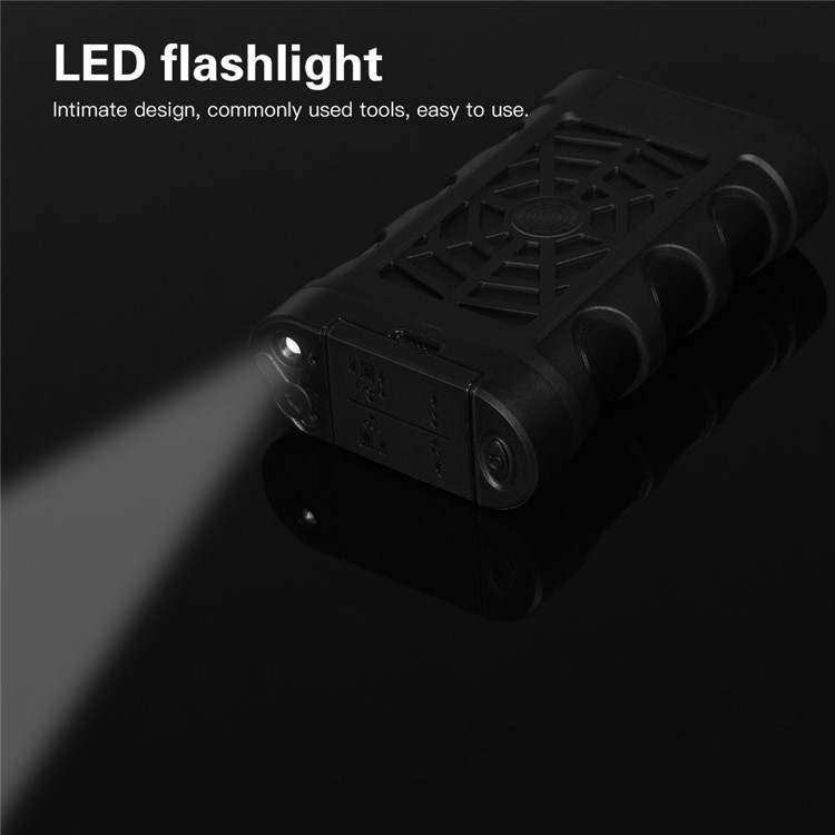 SPIDERCASE IP68 Waterproof 10000mAh QC 3.0 Type-C Power Bank with LED Flashlight for iPhone Samsung LG Etc (SP-001) - Black-6