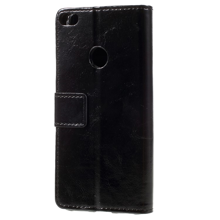 Crazy Horse Stand Leather Wallet Case for Huawei P8 Lite (2017) / Honor 8 Lite - Black-2