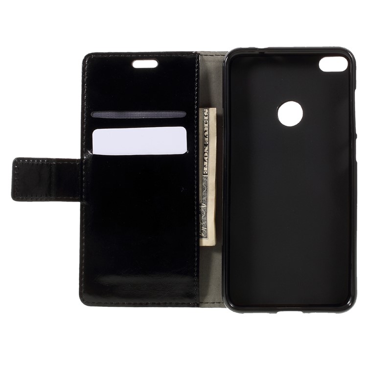 Crazy Horse Stand Leather Wallet Case for Huawei P8 Lite (2017) / Honor 8 Lite - Black-6