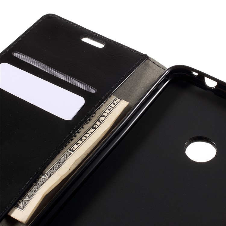 Crazy Horse Stand Leather Wallet Case for Huawei P8 Lite (2017) / Honor 8 Lite - Black-9