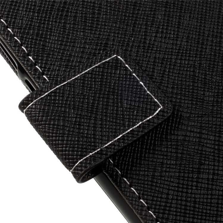 For Huawei P8 Lite (2017) / Honor 8 Lite Stand Wallet Leather Case Cross Texture - Black-10