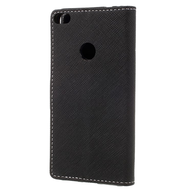 For Huawei P8 Lite (2017) / Honor 8 Lite Stand Wallet Leather Case Cross Texture - Black-2