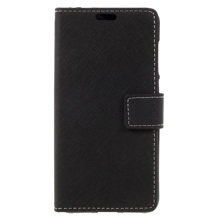 For Huawei P8 Lite (2017) / Honor 8 Lite Stand Wallet Leather Case Cross Texture - Black-3