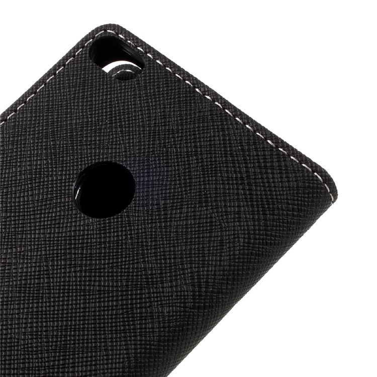 For Huawei P8 Lite (2017) / Honor 8 Lite Stand Wallet Leather Case Cross Texture - Black-8