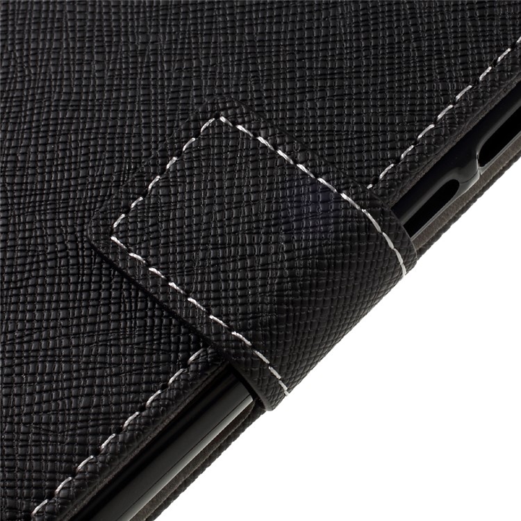 For Huawei P8 Lite (2017) / Honor 8 Lite Stand Wallet Leather Case Cross Texture - Black-9