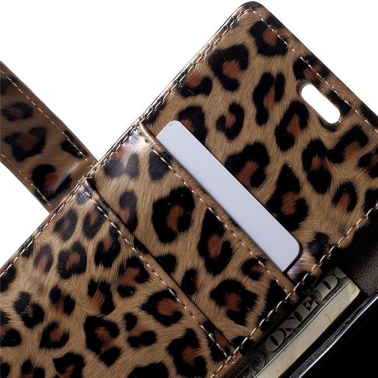 For Huawei P8 Lite (2017) / Honor 8 Lite Glossy Leopard PU Leather Wallet Case with Stand-7