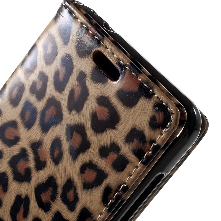 For Huawei P8 Lite (2017) / Honor 8 Lite Glossy Leopard PU Leather Wallet Case with Stand-8