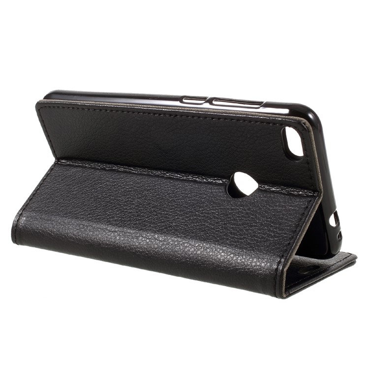 For Huawei P8 Lite (2017) / Honor 8 Lite Stand Leather Wallet Case Lychee Texture - Black-5