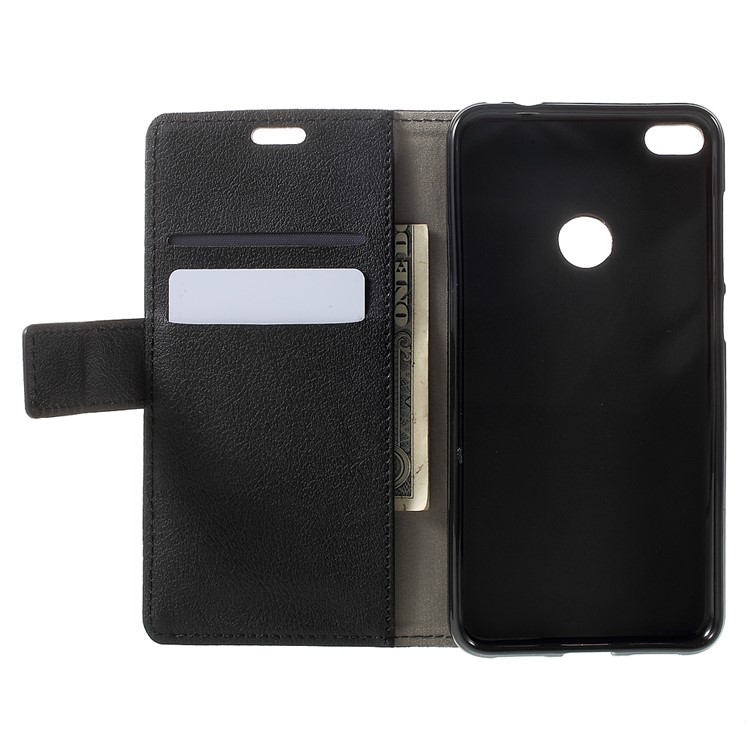 Wallet Leather Stand Case for Huawei P8 Lite (2017) / Honor 8 Lite - Black-5