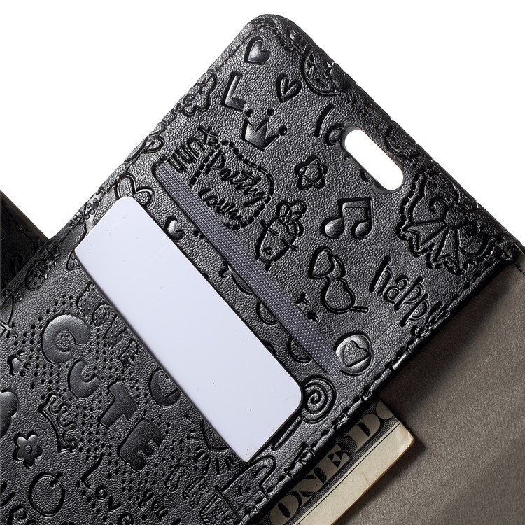 Cartoon Graffiti Wallet Leather Stand Case for Huawei P8 Lite (2017) / Honor 8 Lite - Black-7