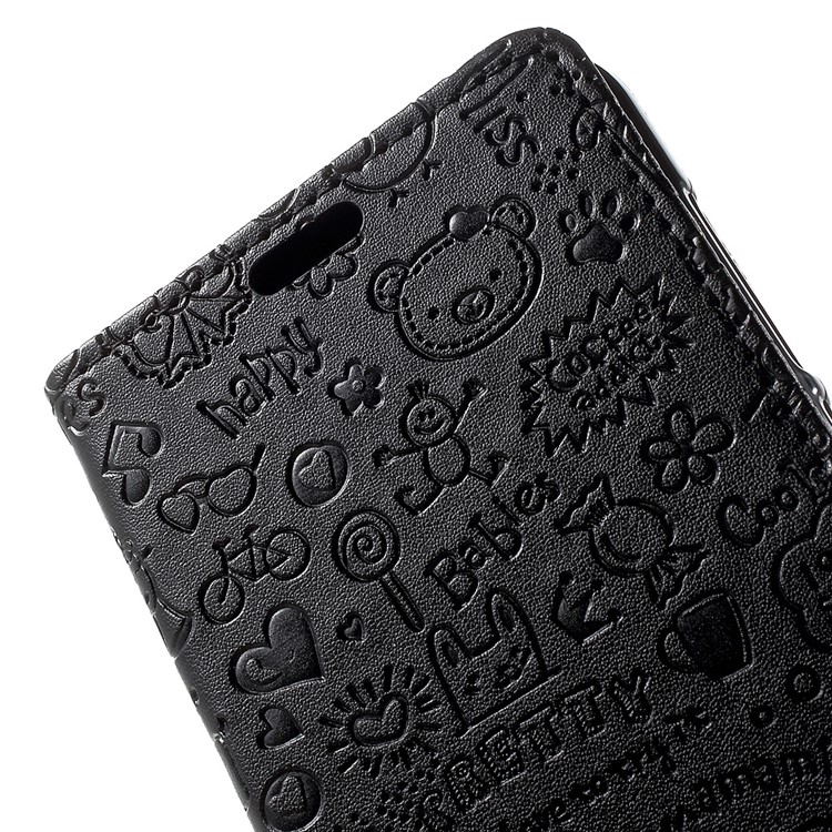 Cartoon Graffiti Wallet Leather Stand Case for Huawei P8 Lite (2017) / Honor 8 Lite - Black-9