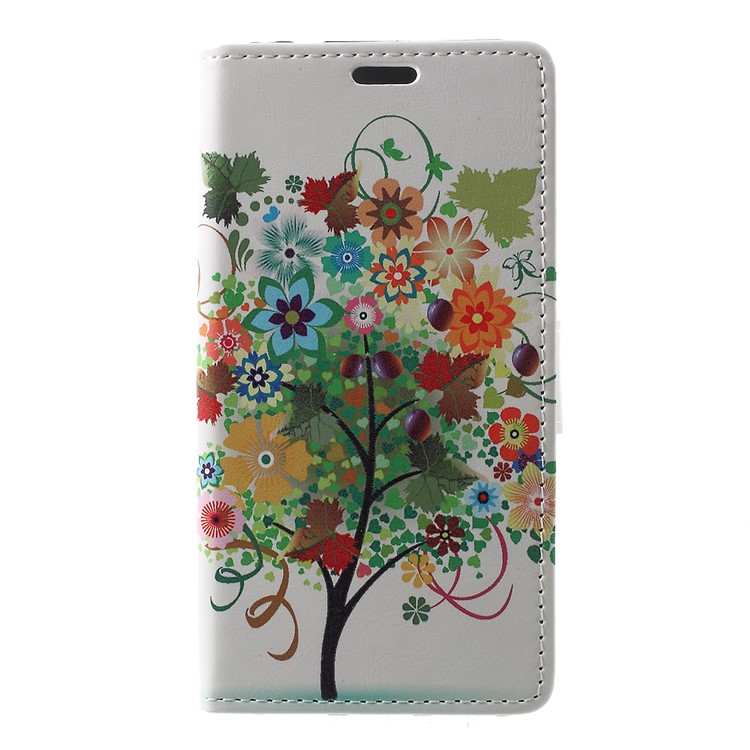 Wallet Leather Stand Case for Huawei P8 Lite (2017) / Honor 8 Lite - Colorized Tree-2