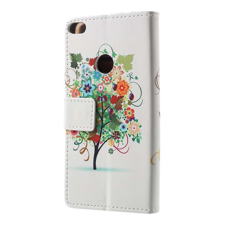 Wallet Leather Stand Case for Huawei P8 Lite (2017) / Honor 8 Lite - Colorized Tree-3