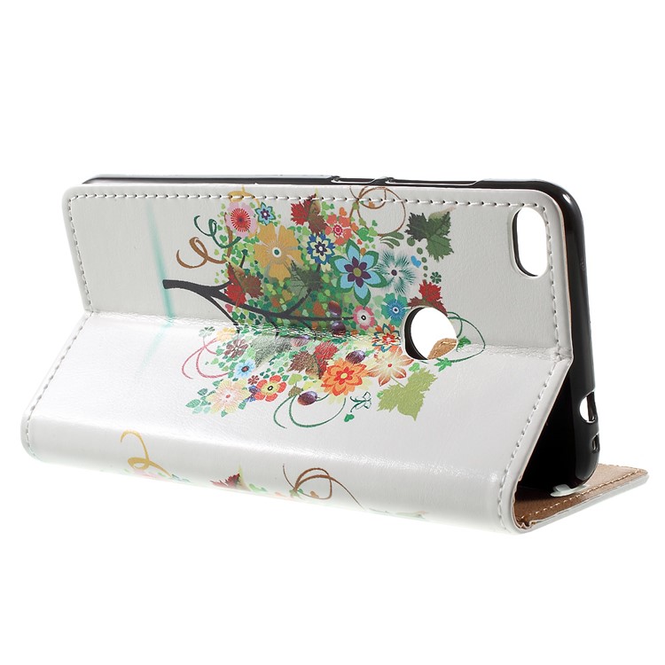 Wallet Leather Stand Case for Huawei P8 Lite (2017) / Honor 8 Lite - Colorized Tree-4