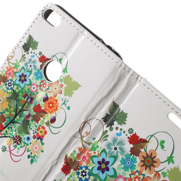 Wallet Leather Stand Case for Huawei P8 Lite (2017) / Honor 8 Lite - Colorized Tree-8