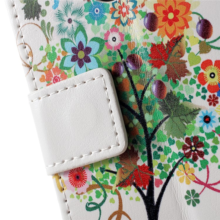 Wallet Leather Stand Case for Huawei P8 Lite (2017) / Honor 8 Lite - Colorized Tree-9