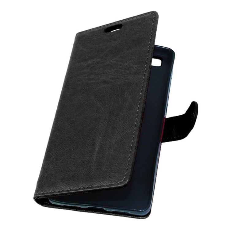 Multi Photo/Card Slots Crazy Horse PU Leather Case for Huawei P8 Lite - Black-4