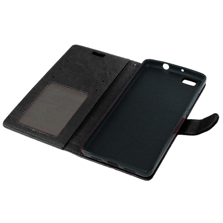 Multi Photo/Card Slots Crazy Horse PU Leather Case for Huawei P8 Lite - Black-5