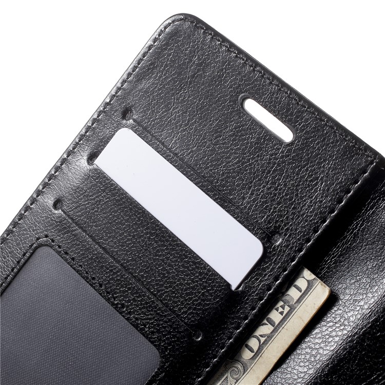Multi Photo/Card Slots Crazy Horse Leather Phone Case for Huawei Ascend P8 - Black-6