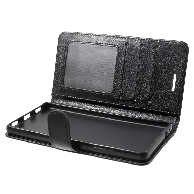 Multi Photo/Card Slots Crazy Horse Leather Phone Case for Huawei Ascend P8 - Black-7