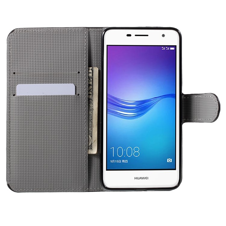 Patterned Flip Leather Wallet Cover Case for Huawei Enjoy 6 - Zebra Stripes-6
