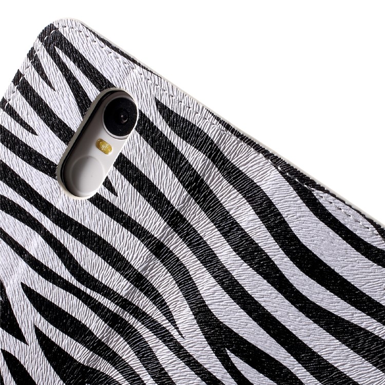 Patterned Flip Leather Wallet Cover Case for Huawei Enjoy 6 - Zebra Stripes-7