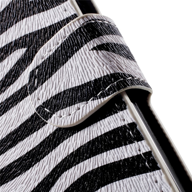 Patterned Flip Leather Wallet Cover Case for Huawei Enjoy 6 - Zebra Stripes-8