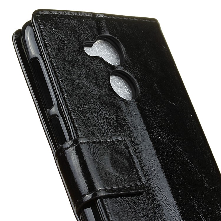Crazy Horse Leather Wallet Mobile Phone Case for Huawei Enjoy 6s - Black-7