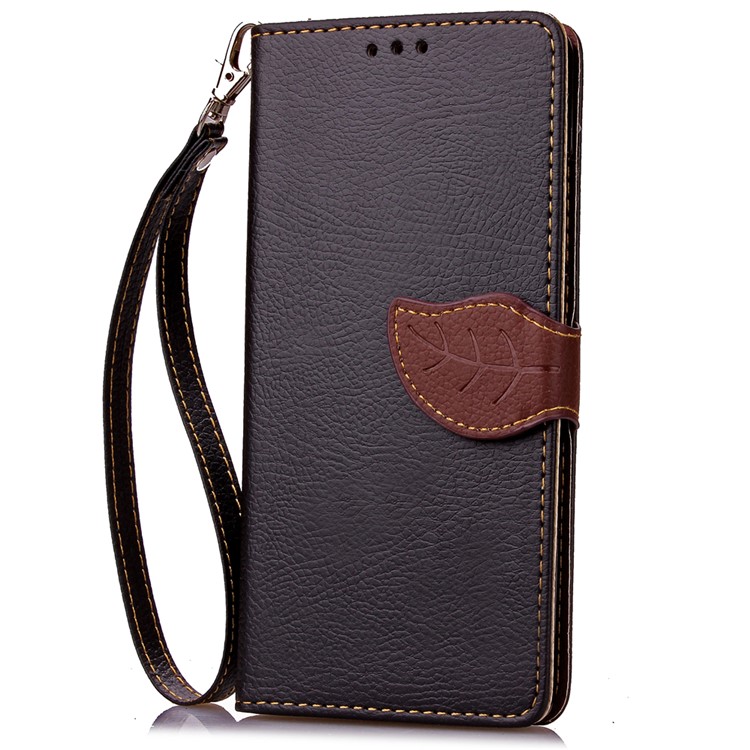 Leaf Magnetic Leather Wallet Case with Lanyard for Huawei Y5II/Y5 II/Honor 5 - Black-5