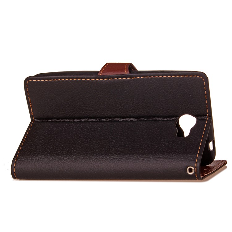 Leaf Magnetic Leather Wallet Case with Lanyard for Huawei Y5II/Y5 II/Honor 5 - Black-8